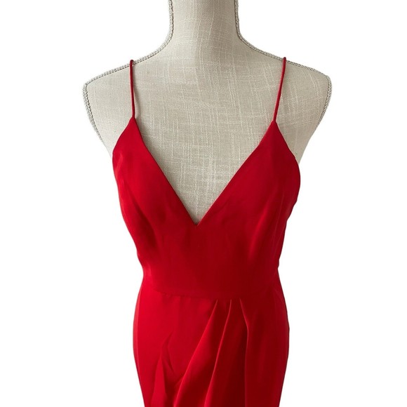 Shona Joy Core Cocktail Draped Dress in Tomato Red Size 2 - Picture 3 of 9
